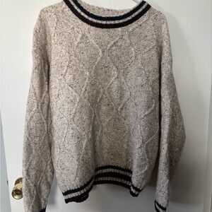 Northern Reflections Men’s Beige Wool Blend Knit Sweater Cozy Size M